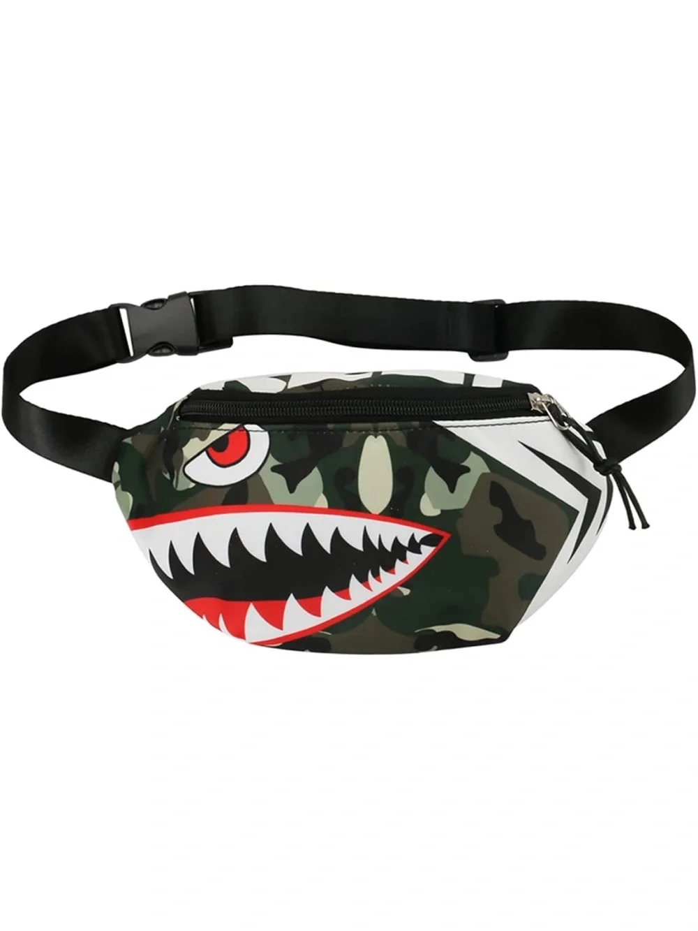Camo Shark Graphic Waist Bag (Fits size Small/Medium Female)